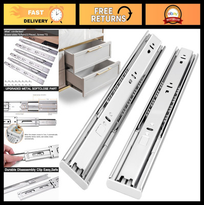 20'' Soft Close Drawer Slides - 6 Pairs Full Extension Ball Bearing 100 LB Capaci