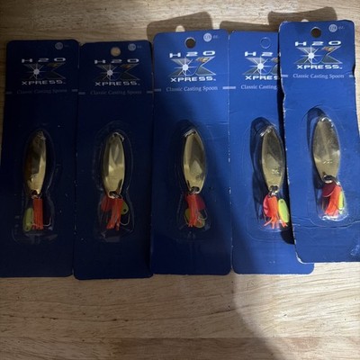 5 pack 1/4 oz. GOLD Classic Casting Spoon 3'' overall length