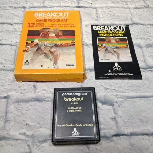 Vintage Breakout (Atari 2600, 1978) With Box & Manual -CIB