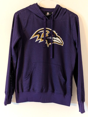 NFL Team Apparel Baltimore Ravens Women's Purple Mesh Hoodie Sweatshirt Medium