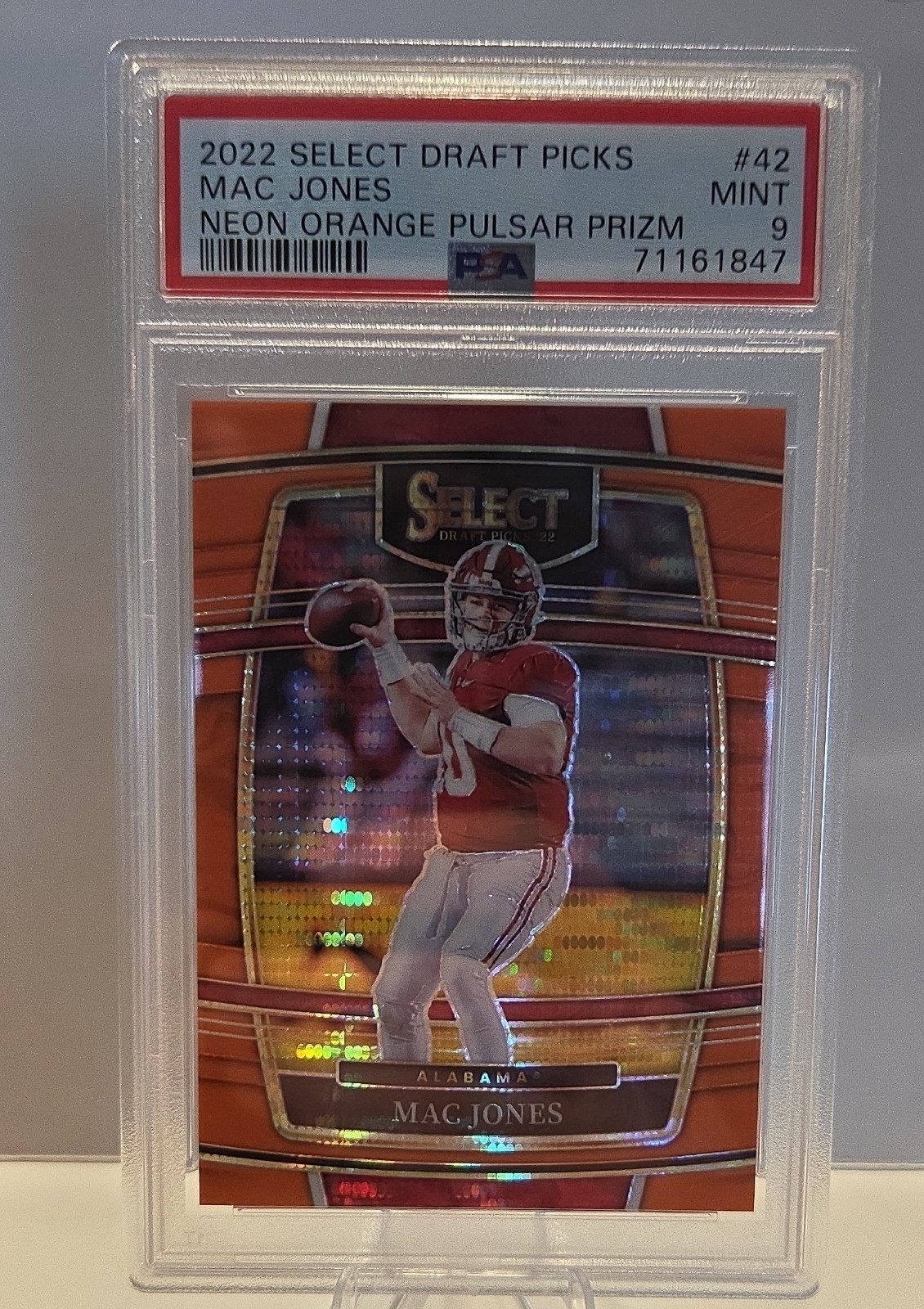 2022 Panini Select DP - Concourse Mac Jones #42 Neon Orange Pulsar Prizm /26