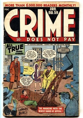 CRIME DOES NOT PAY #59--1948--CHARLES BIRO--LIVING BURIAL--comic book