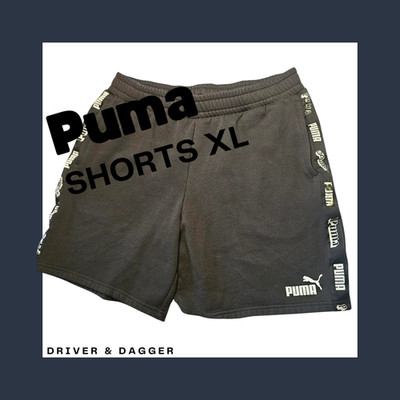 PUMA Men s Black Logo Tape Shorts Size XL   Comfortable Athletic Casual Gym Wear