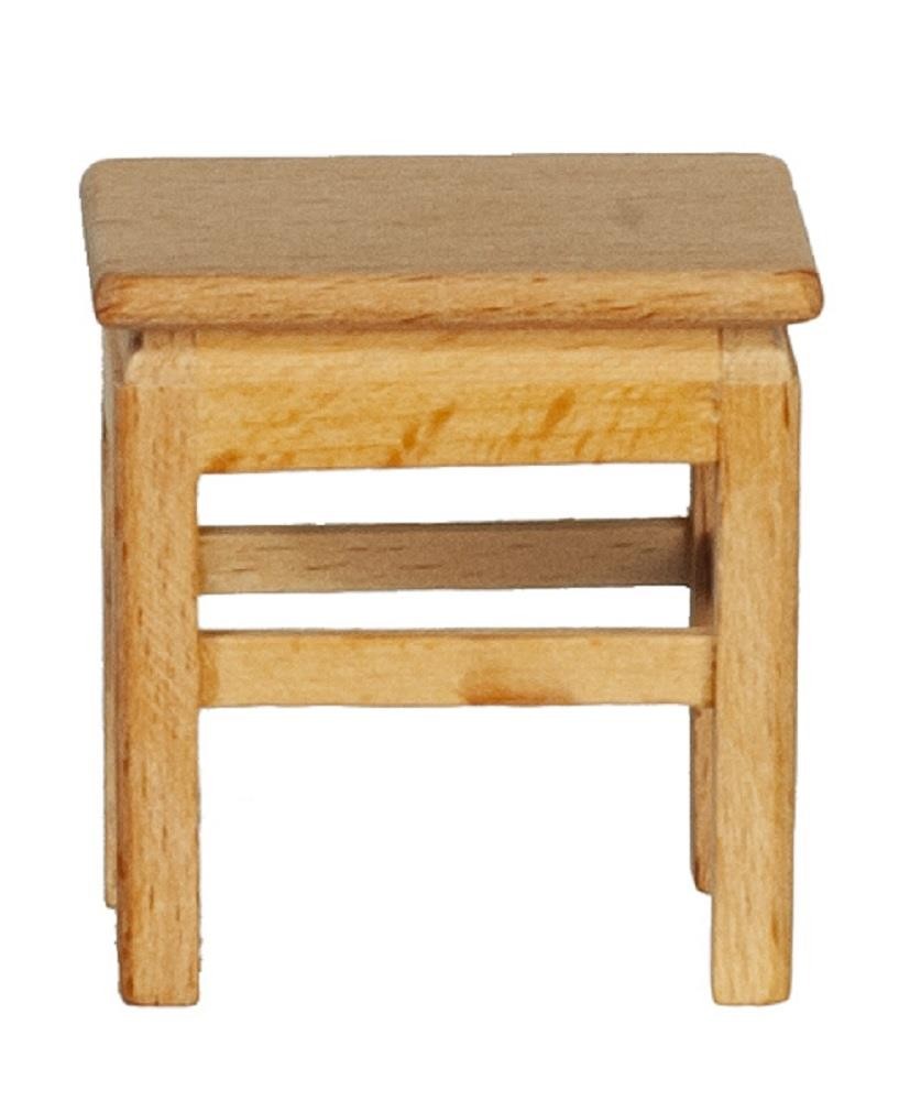 Dolls House Bare Wood Breakfast Bar Low Stool Miniature Kitchen Cafe Furniture