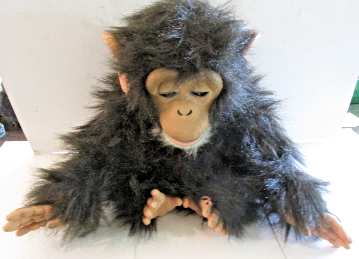 VTG 2005 Hasbro FurReal Friends Cuddle Chimp 75798 Black Tiger
