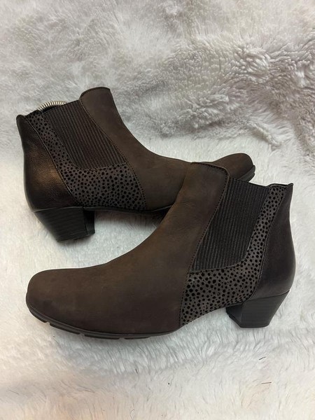 Women Gabor Boots Brown Leather 38 #7TD9