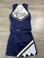 Vtg Cheerleader Skirt Set 2 Piece Youth Sz 14 Tigers Cheer Uniform Team Leaders