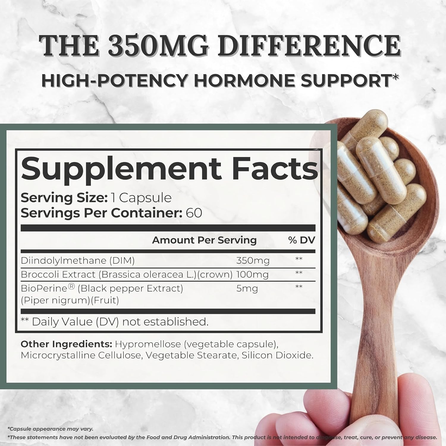 Lefiano DIM Ultra 455mg Hormone Support Estrogen Balance 60 Caps Exp 1/2028 thumbnail 7