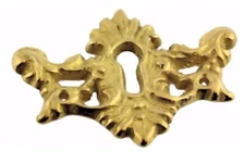 Escutcheon Plate  2" Horizontal Solid Brass Cast Keyhole