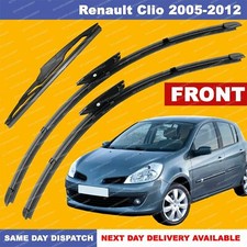 Bayonet Front and rear set Wiper Blade For Renault Clio 2005-2012 55 till 62 reg