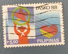 TIMBRE PHILIPPINES PILIPINAS 1984 OISEAU BIRD PERROQUET 1988 PASKO
