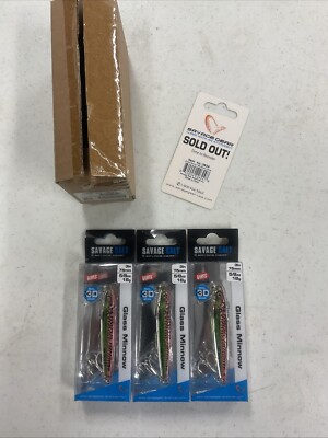 (3) Savage Gear Glass Minnow 3  5/8oz Electric Chicken  Item#2624
