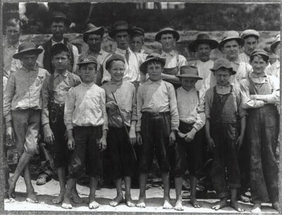 Black and White Photo Child Labor Boys Cotton Mill Workers  8x10  Reprint  A-21