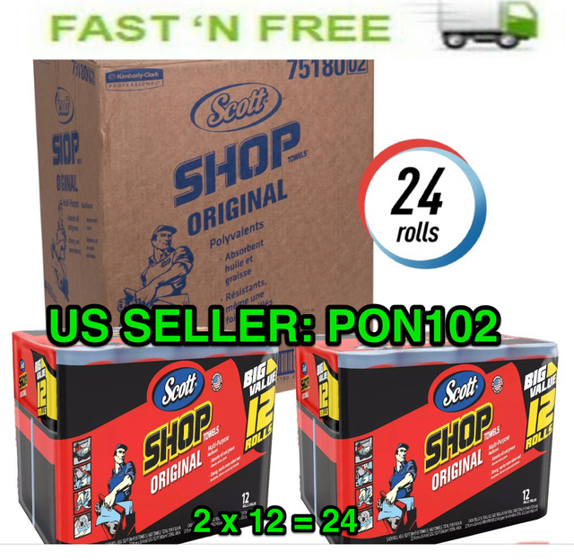 SCOTT Professional Multi Purpose Shop Paper TOWELS 24 Rolls 55 Sheets