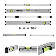 PRO600 Wasserwaage silber eloxiert mit Neodym-Magneten 17 / 60 / 80 / 100cm