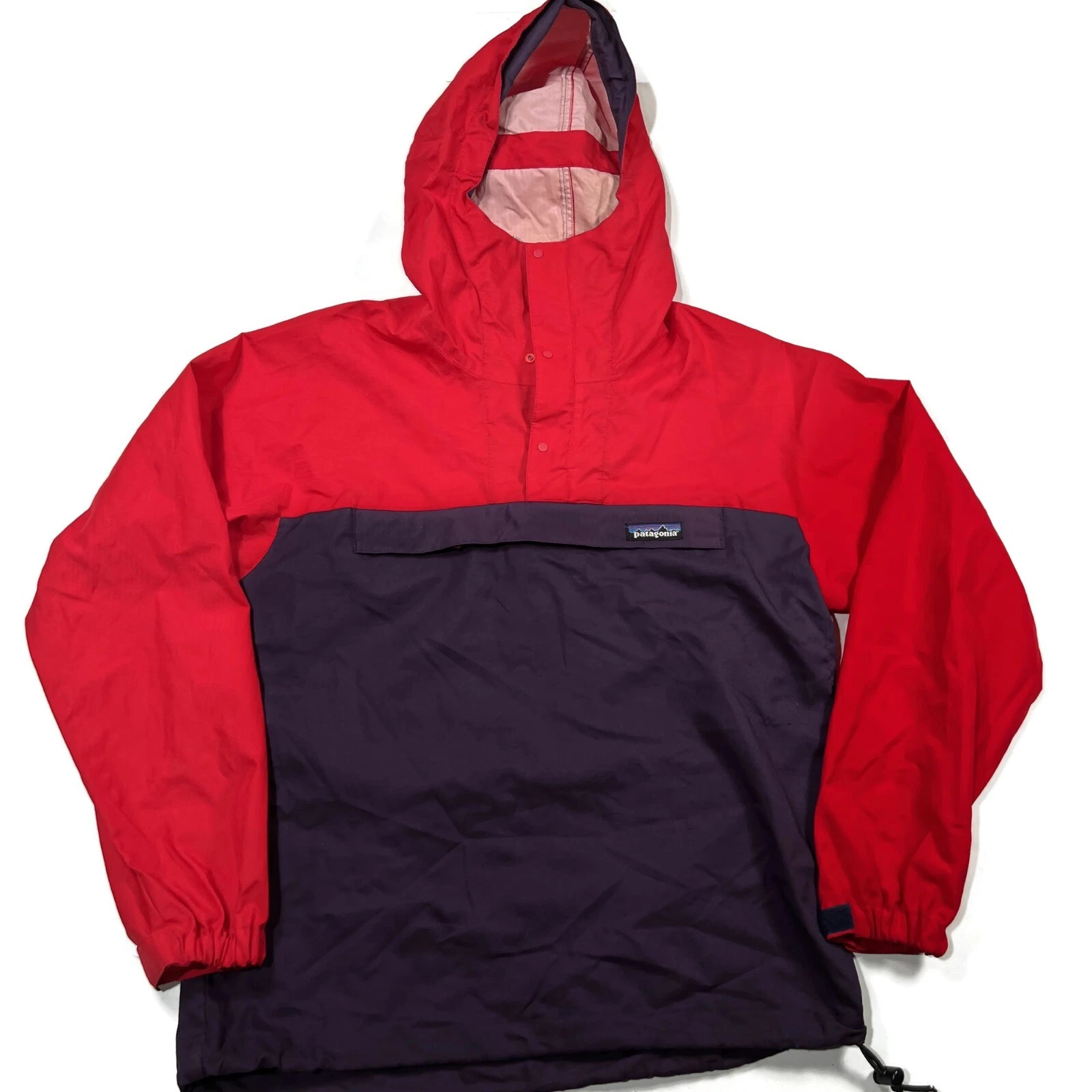 Patagonia Pneumatic Pullover Mens XS Hood Red Purple Vintage Windbreaker Anorak