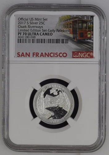 2017-S Silver Proof Ozark Riverways ATB Quarter NGC PF70 UC