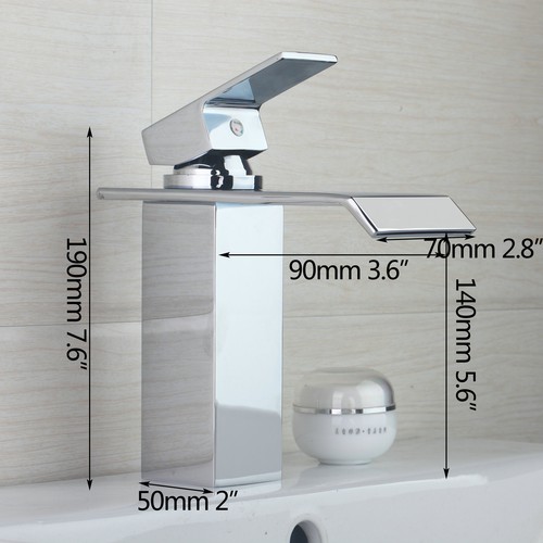 Waterfall Spout Sink ORB/Nickel/Chrome Bathroom Basin Mixer Faucet Brass Taps - Picture 42 of 45