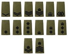 Black on Olive Green Rank Slide Epaulette - Kings Crown C3R (All Ranks) Army