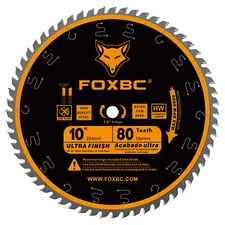 Table Saw Blade 10-Inch 80-Tooth , 5/8-Inch Arbor Ultra Finish Wood Cutting
