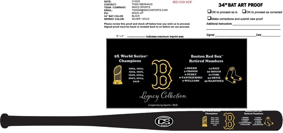 Bate Serie Mundial Boston Red Sox Legacy Collection Foto 3 de 4