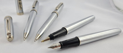 Sheaffer Prelude SET 4 pens, Chrome Fountain pen,Rollerball,Ballpoint pen,Pencil
