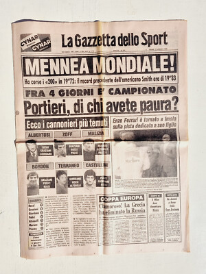 Gazzetta Dello Sport Du 5 Septembre 1979 - Record Européen 100m Pietro Mennea - Original