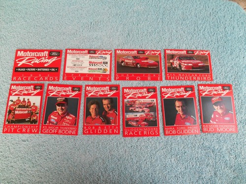 Promo Ford Motorcraft Racing 1992 jeu complet de 10 cartes scellées cartes de course - Photo 6/24