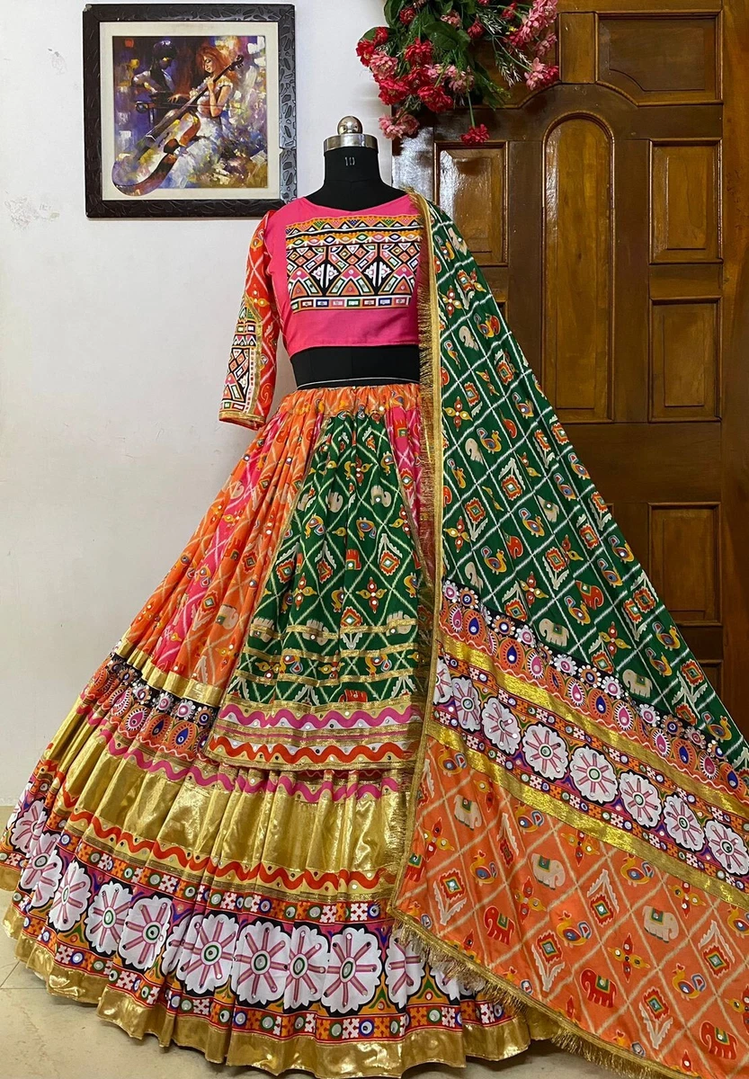 Real Mirror Work Lehenga GrabaDance Navratri Lehenga Choli Ghagra Chaniya  Choli