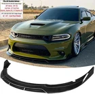 For 2015-2023 Dodge Charger Glossy Black SRT Style Front Bumper Lip Splitter Kit