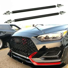 Black Adjustable Bumper Lip Splitter Strut Rod Tie Support Bars for Hyunda Kia A