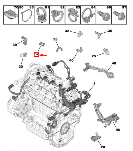 Citroen C5 Aircross Engine Wiring Harness Bracket 9801646380 New Genuine - Picture 1 of 2