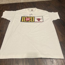 VTG 90s Chicago Bulls T-Shirt NBA Single Stitch Made In USA Size XL Autograph