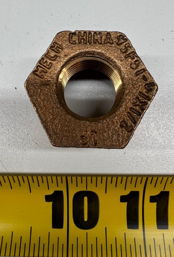 1" x 1/2" Unbranded Reducing Hex Bushing Bronze Male NPT x Female NPT Lead Free - Picture 2 of 2