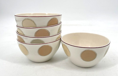 Lot of 5 NORITAKE AMBIENCE MOCHA JAVA 6'' All Purpose deep soup Bowls circles