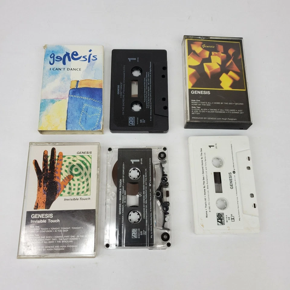Genesis Cassette Tape Lot- Self Titled & Invisible Touch & I Can't Dance Single - Image 2 of 4