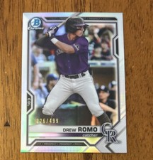 2021 Bowman Chrome Prospects Atomic #BCP-126 Drew Romo  /499 Colorado Rockies