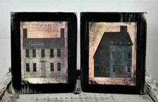  Primitive Saltbox Houses Farmhouse Wooden Tiered Tray Shelf Sitters Set