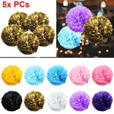 Set of 5 Tissue Paper Pom Poms Flower Balls Decoration Party Event Birthday 8"