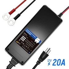 WattCycle 12V 20A Smart Lithium LiFePO4 Battery Charger for RV, Boat, Car Truck