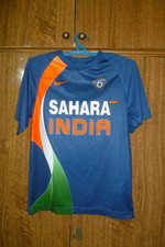 India National Cricket Team Shirt Nike 2013 Sport Blue Jersey Men Size S Small