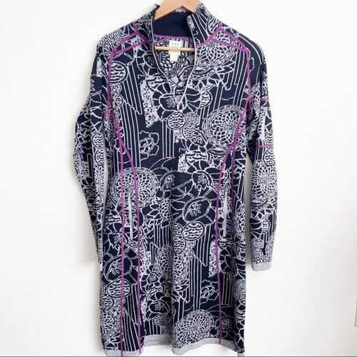 Zip Merino Wool Sweater Dress Black 