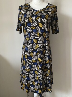 Premise Jersey Dress Size S Short Sleeve Black Blue Yellow Pattern | eBay Premise Jersey Dress Size S Short Sleeve Black Blue Yellow Pattern | eBay