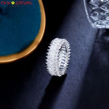 Charming Cubic Zirconia CZ Wedding Engagement Ring Band Jewelry for Women Party