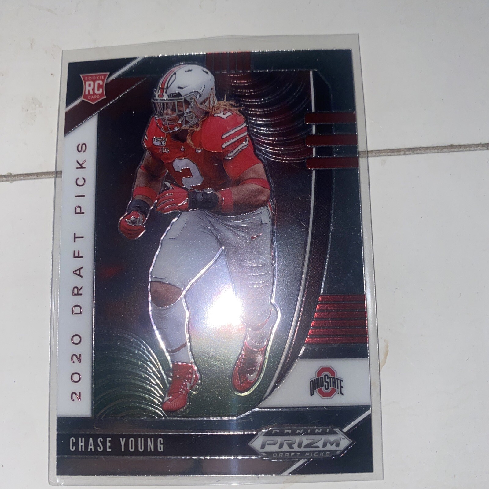 Chase Young Silver Prizm Rookie Card 2020 Prizm Draft Card #130 Washington