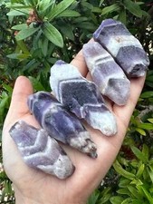 Grade A++ Chevron Amethyst Rough Stones, 2" - 4" Natural Chevron Amethyst Point