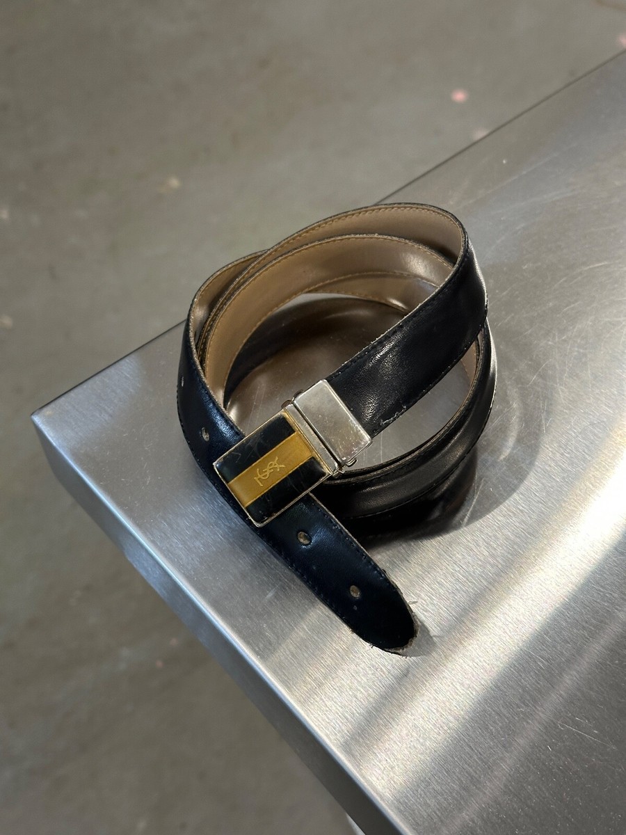 Vintage 90s Yves Saint Laurent YSL Black Leather Belt | eBay display picture 2