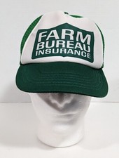 Vintage Farm Bureau Insurance Adult Trucker Mesh Snapback Hat Cap Green