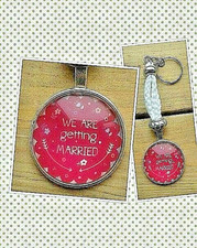 Handmade Crochet Keychain "We Are Getting Married" Charm Keyring USA
