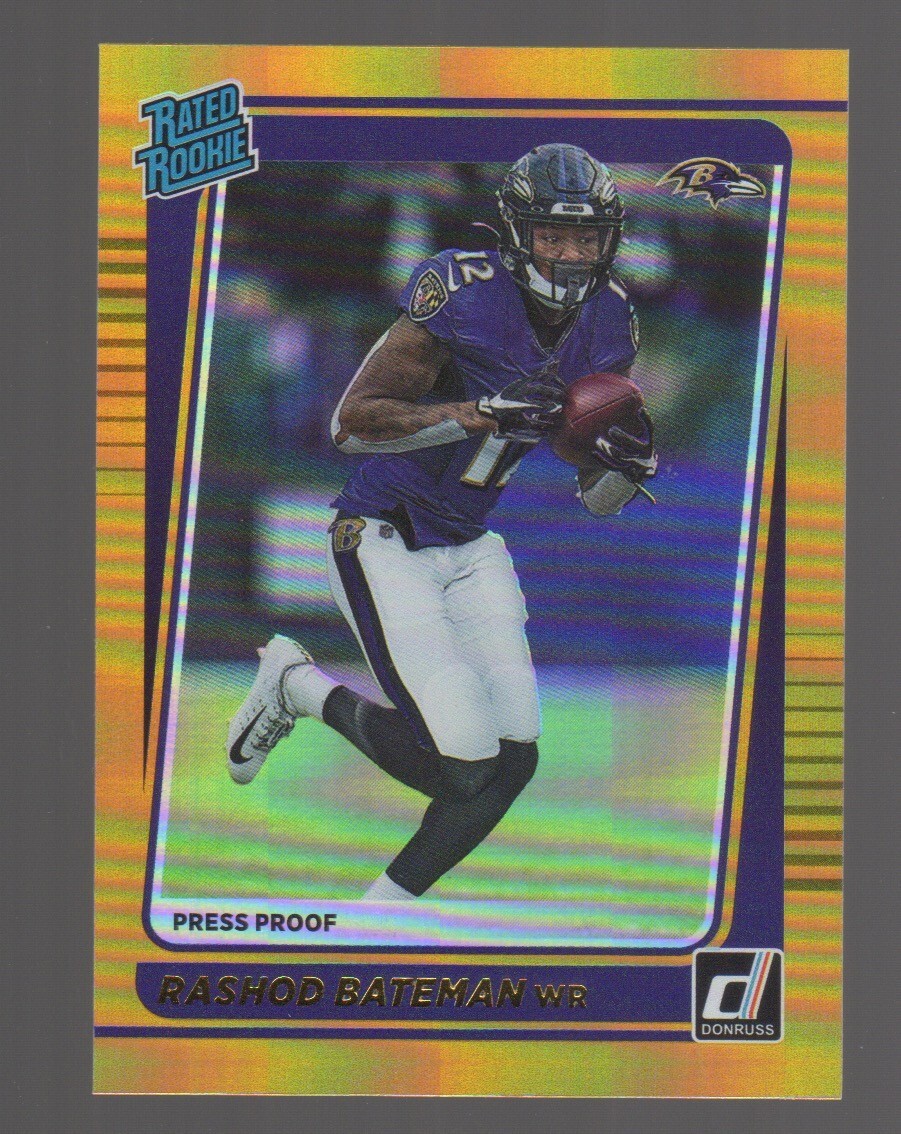 2021 Donruss Holo Premium Stock RASHOD BATEMAN Gold Press Proof Rated Rookie 265